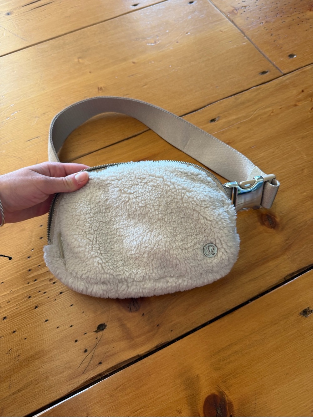 lululemon athletica Cream Sherpa Mini Belt Bag